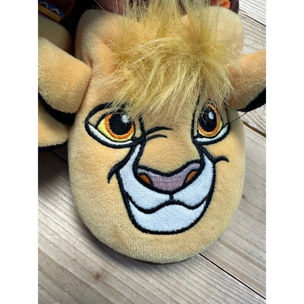 Disney The Lion King Simba Plush Character Slippers Kids Size 11-12 Yellow Brown